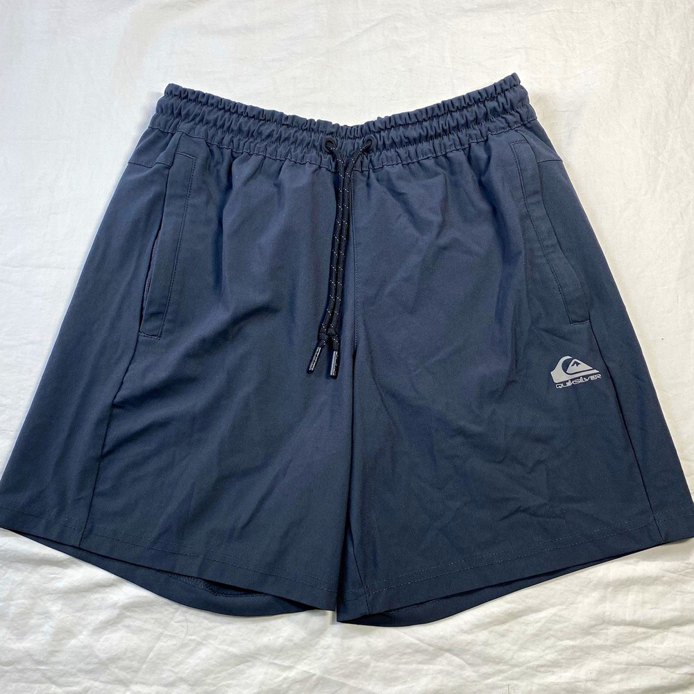Quiksilver Men's Athletic Shorts Blue S Regular Fit Drawstring Pockets Polyester
